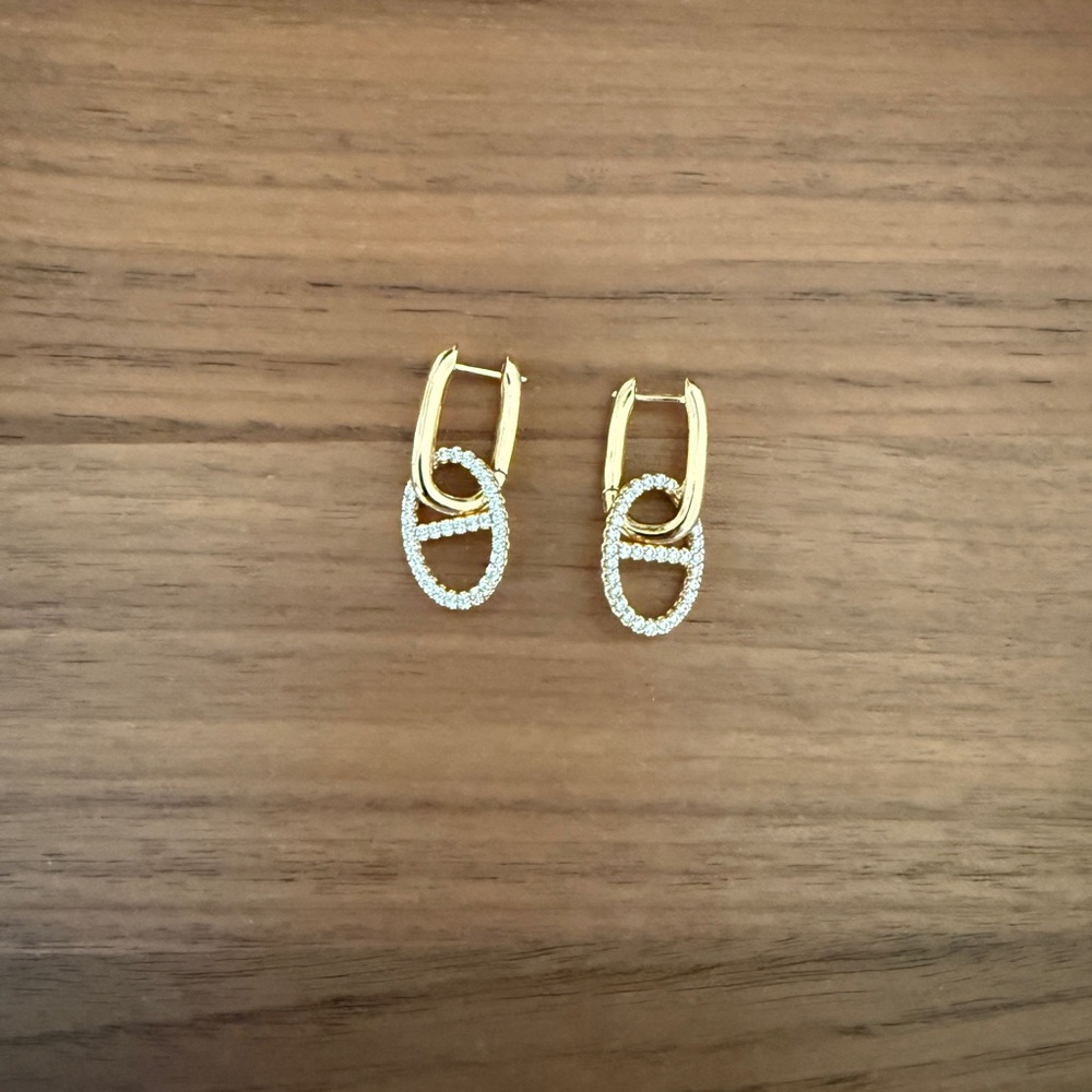 Gold and White Gold Plated Mariner Link Earring Bundle - Picture 3 of 5